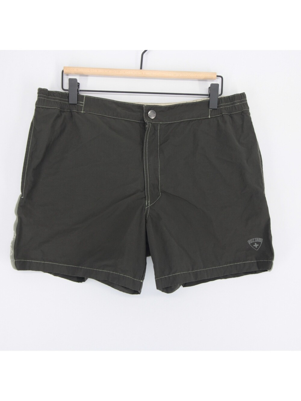 Post Card Swim Trunks Mens 34 Green Nylon Board Shorts Mesh Lined Made In Italy